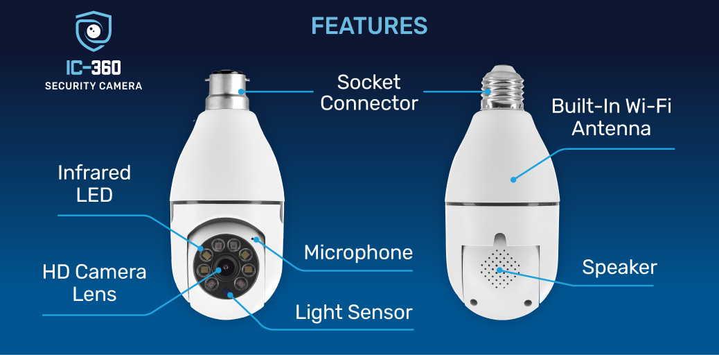 IC360 Smart Security Light Bulb Camera